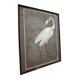 mixed media heron drawing