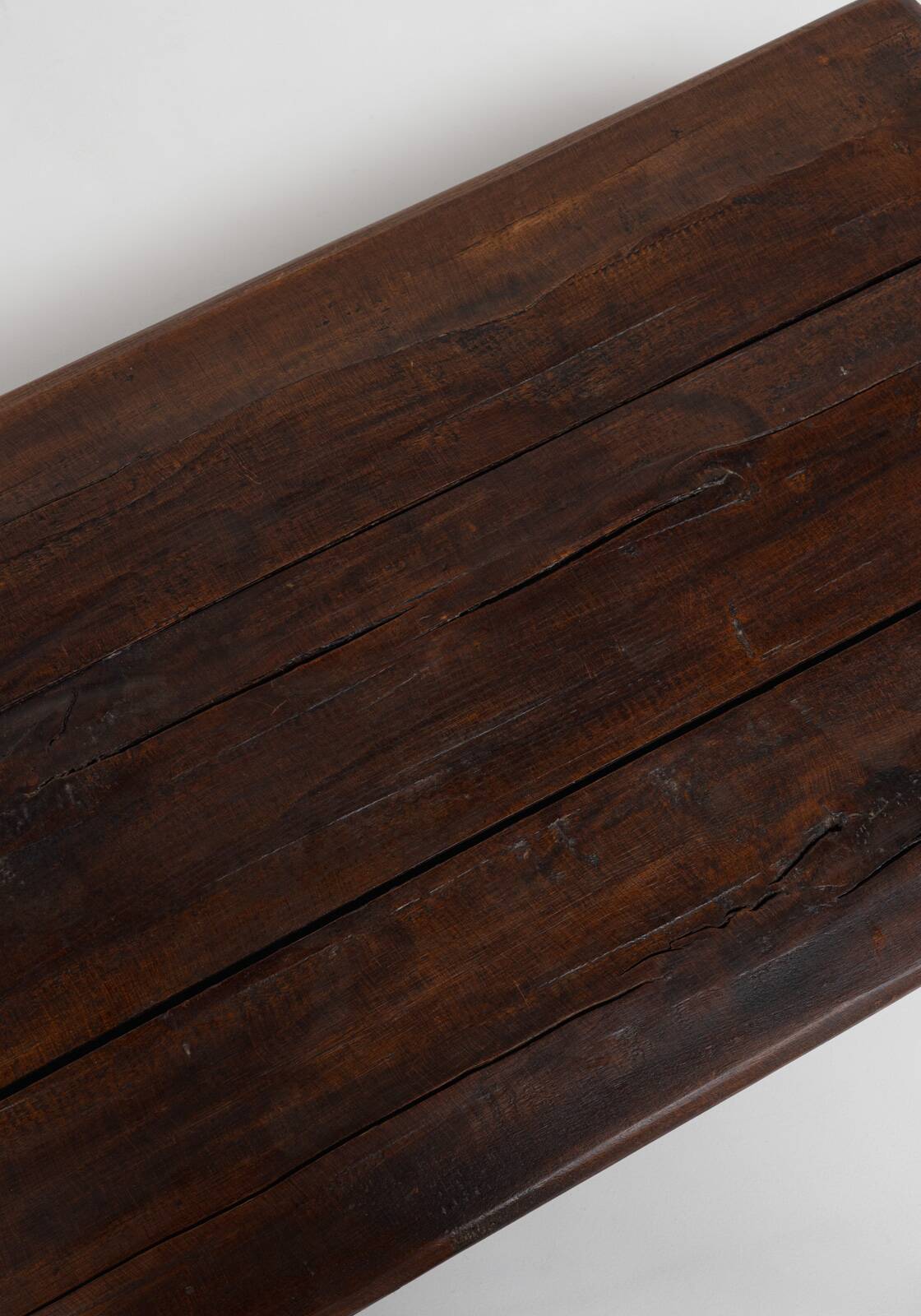 Rustic coffee table in solid oak, Wabi Sabi, France, 1950s