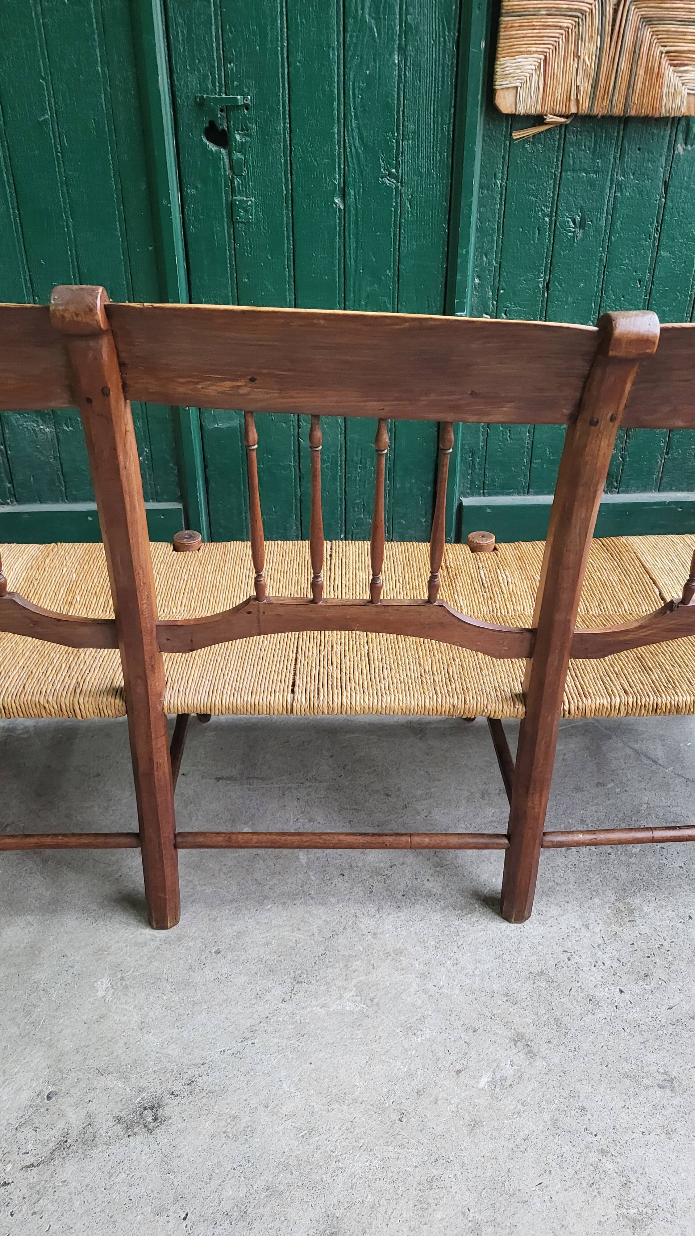 THREE-SEATER STRAW BANQUETTE PROVENCAL RADASSIER