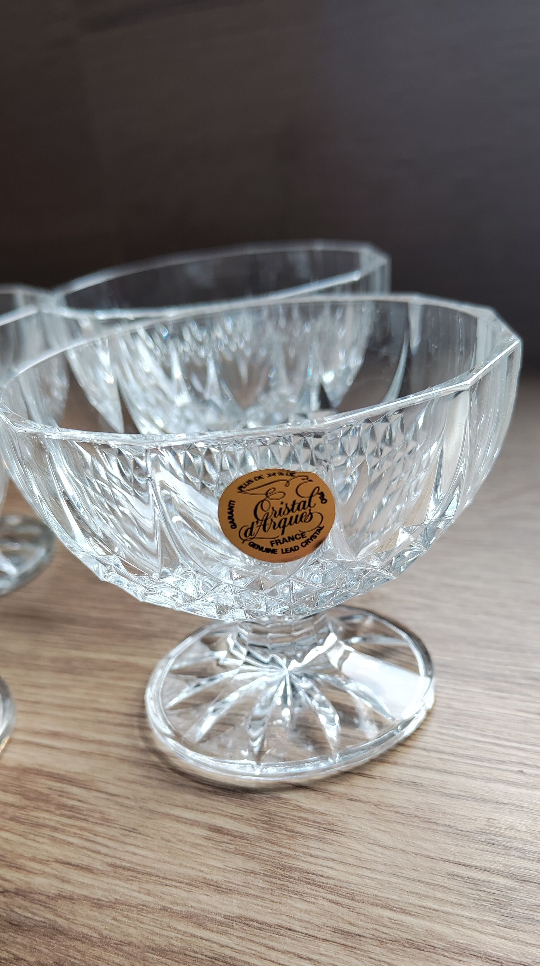 Set of 4 crystal fruit bowls