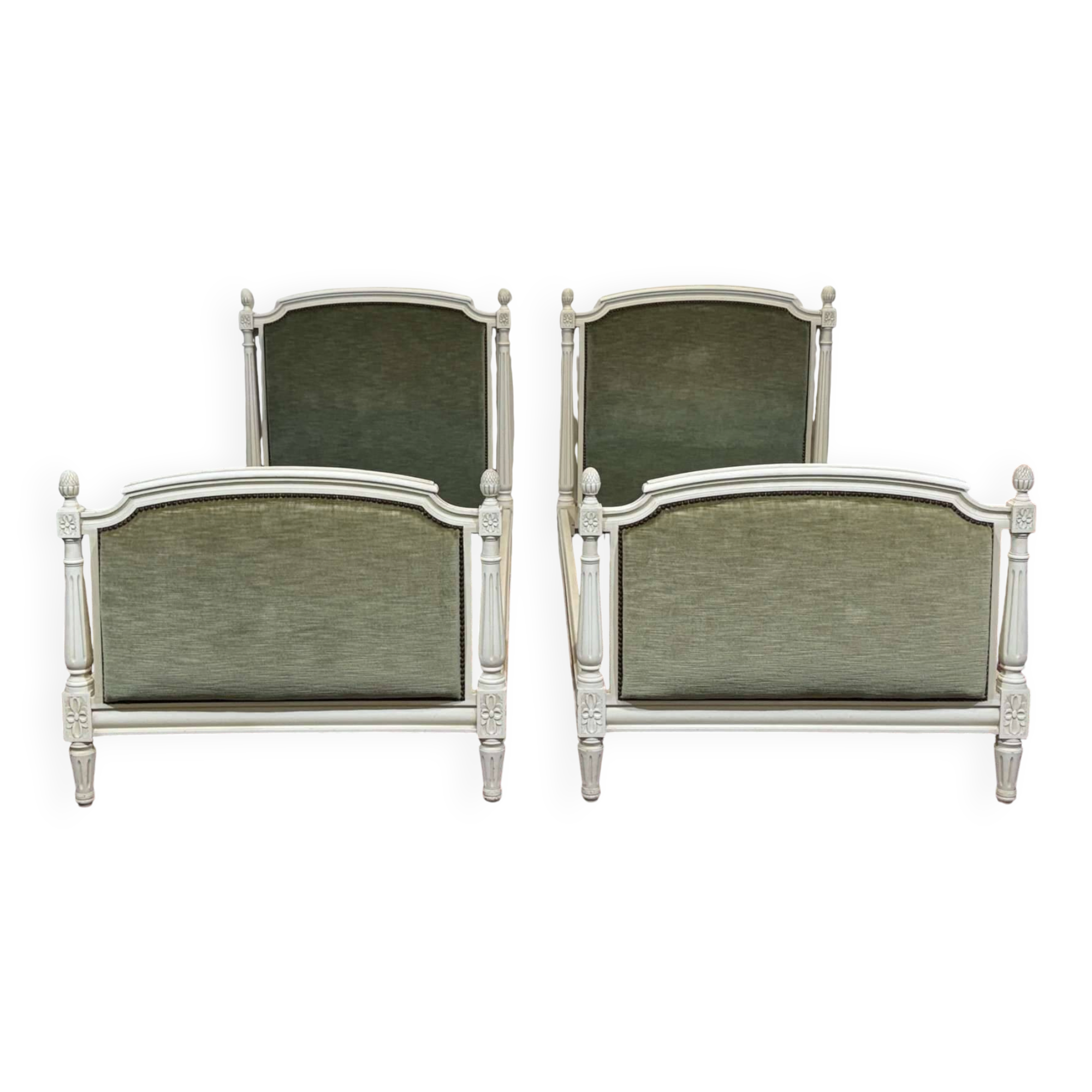 Pair of Louis XVI style beech beds