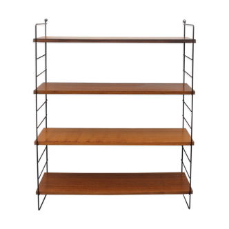1960s wall unit with 4 shelves in walnut