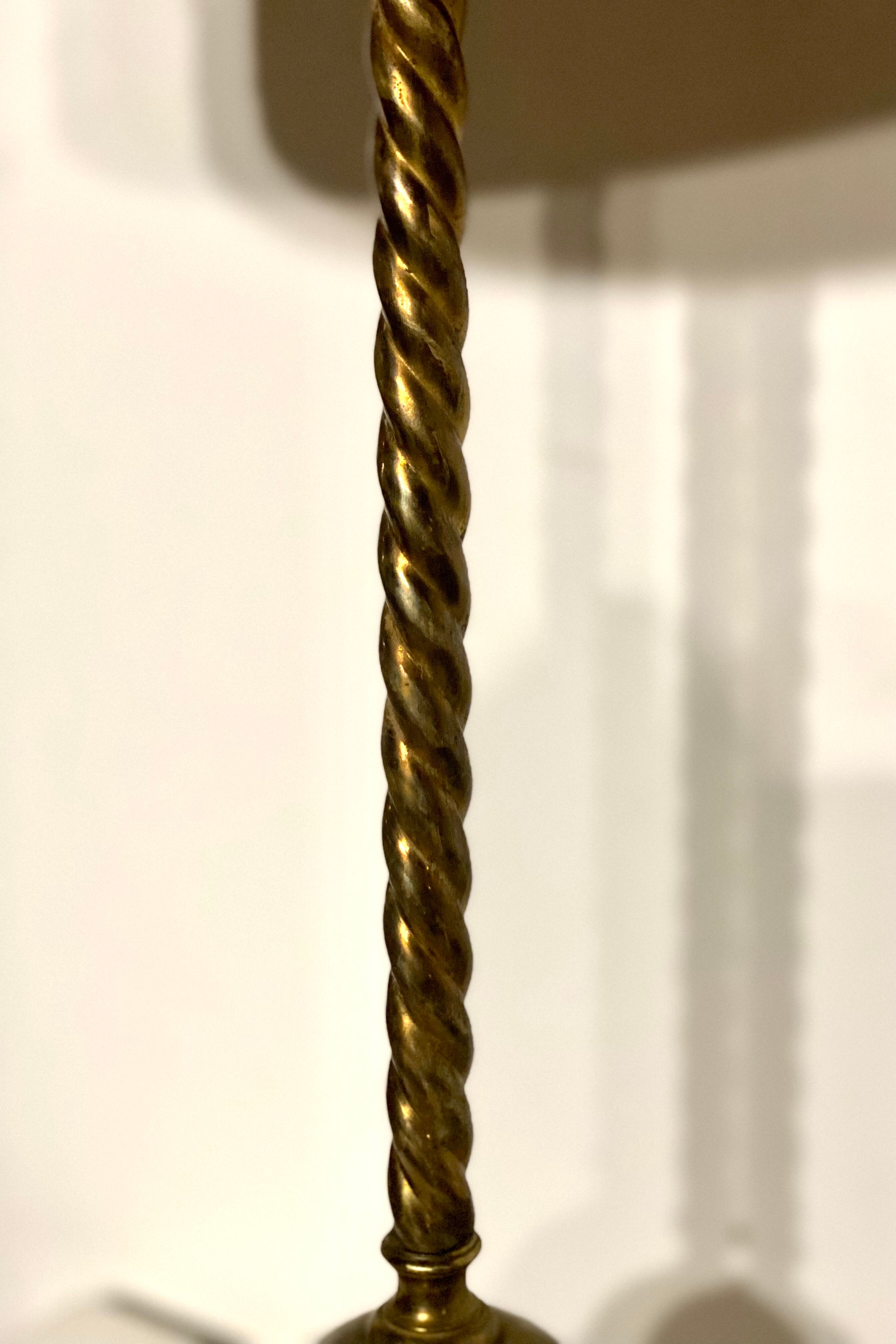 Neo classic brass and mahogany pedestal table