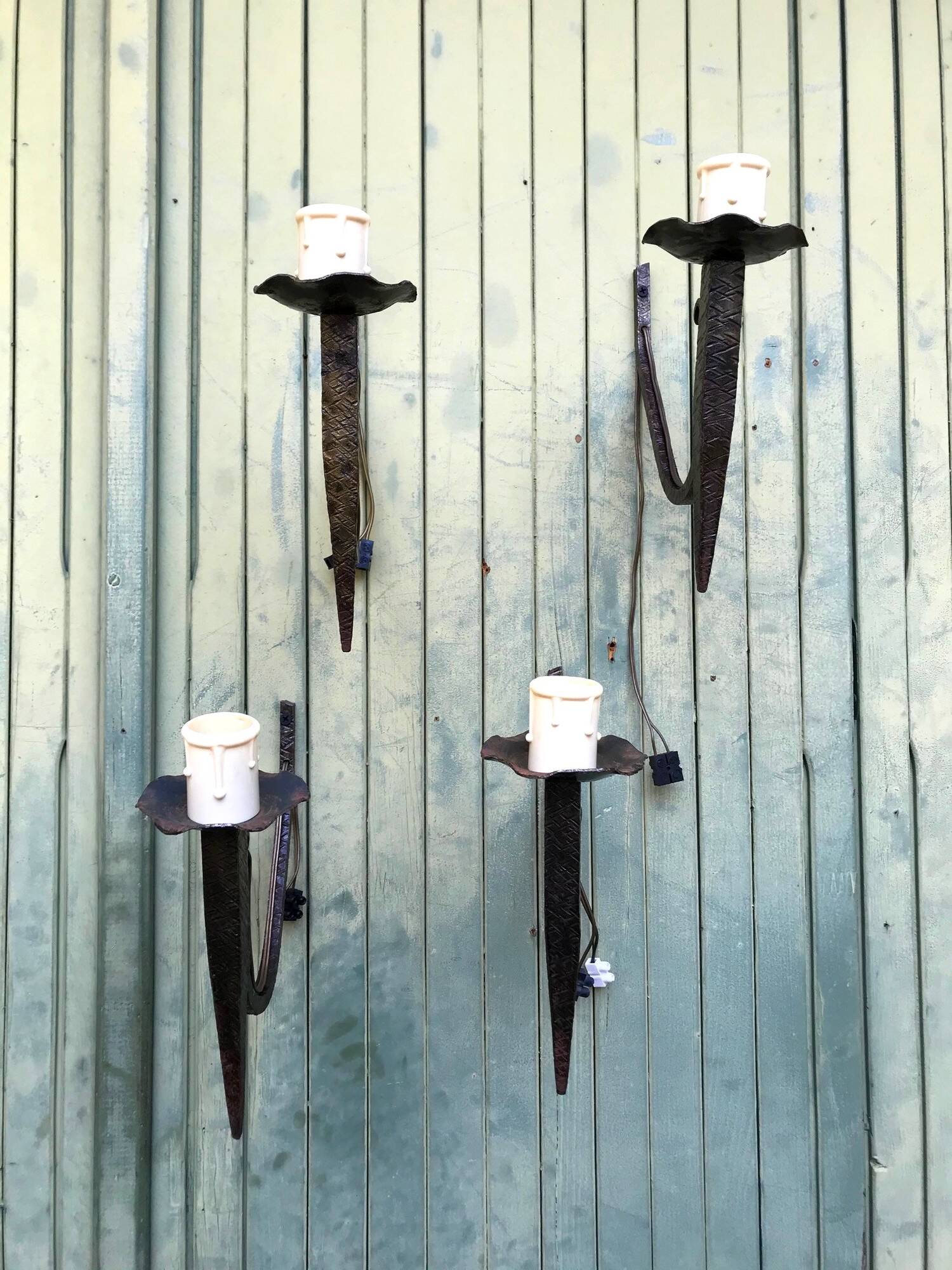 Wrought iron wall lights