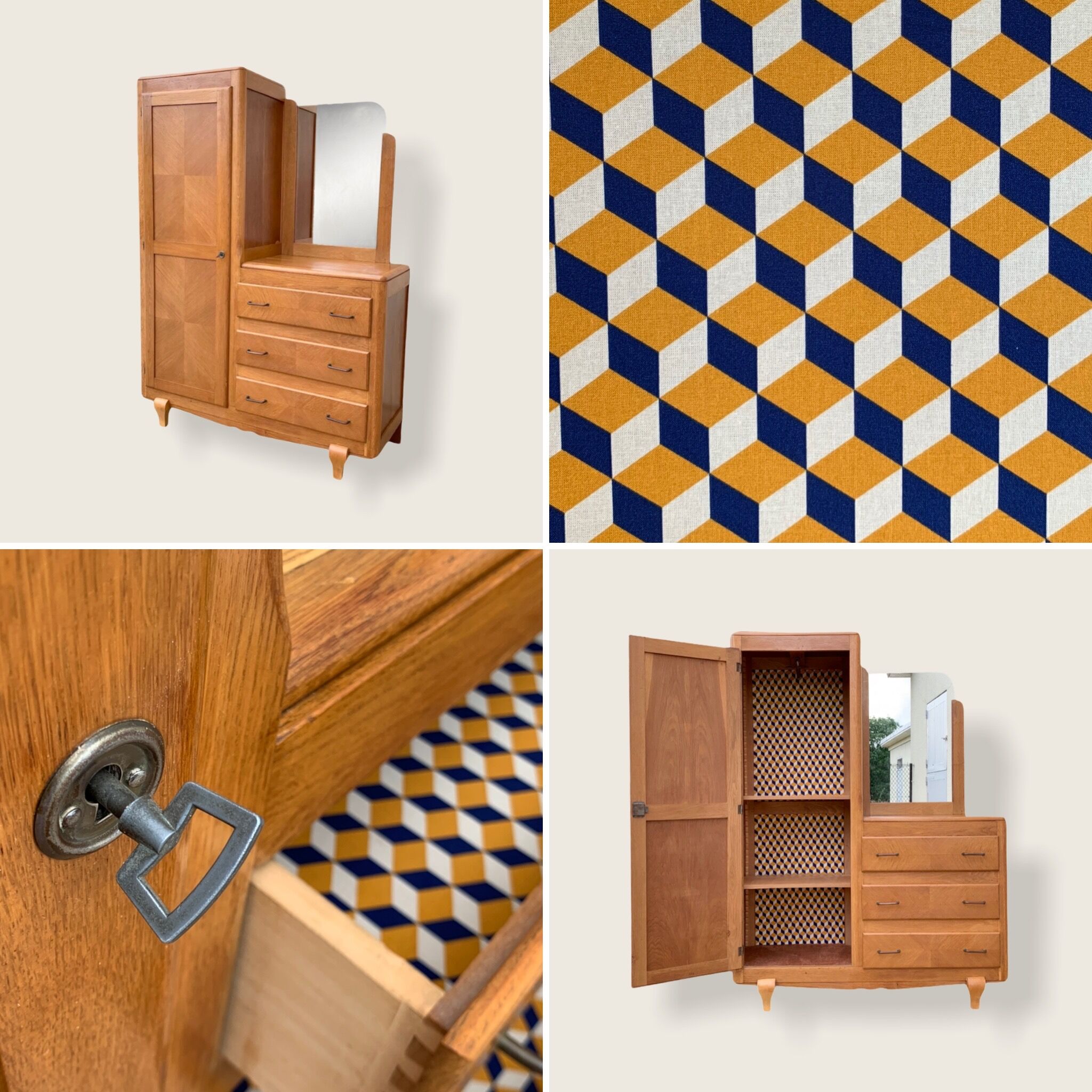 Asymmetrical vintage wardrobe 1950
