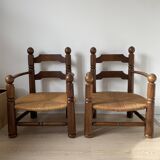 Pair of low Dudouyt-style armchairs