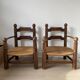 Pair of low armchairs in the Dudouyt style