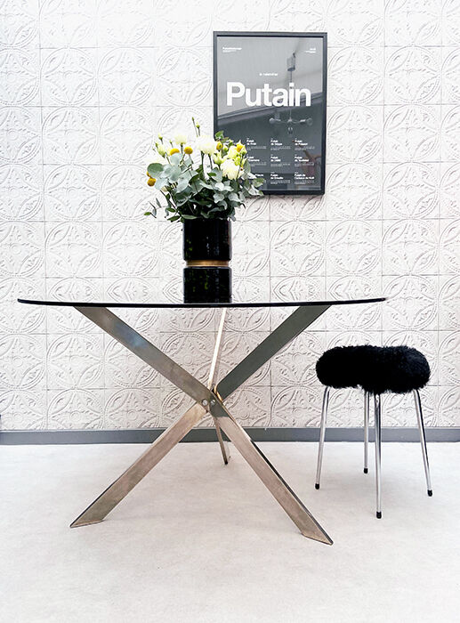 70s Glass roundtable