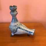 Ccandleholder in blue ceramics