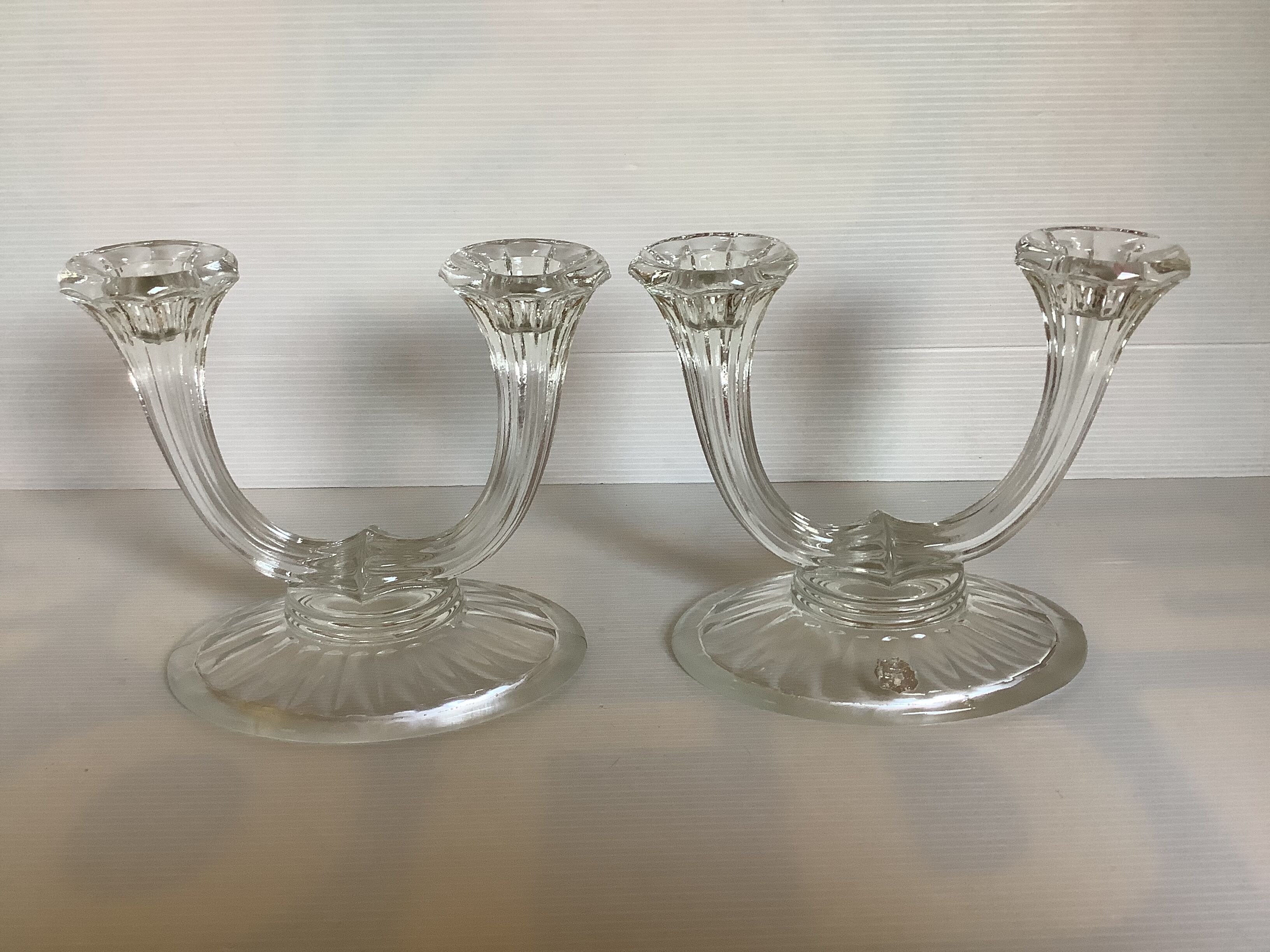 Pair of antique art deco candlesticks