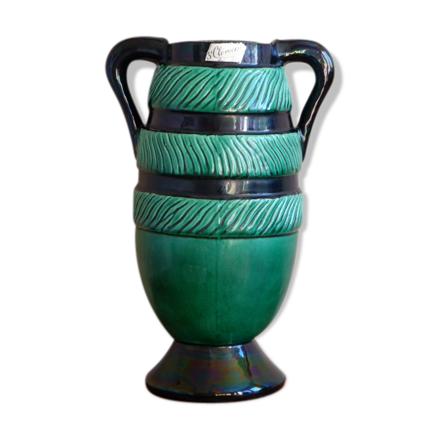 Vase ceramic glazed St. Clement by Blanche Letalle.