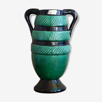 Vase ceramic glazed St. Clement by Blanche Letalle.