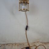 Vintage wallmounted brass lamp from a ship.