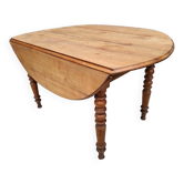 Table guéridon campagne d'appoint Orme à 2 pans rabattables
