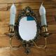 Antique bronze mirror wall sconce