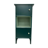 Two-door green bedside table