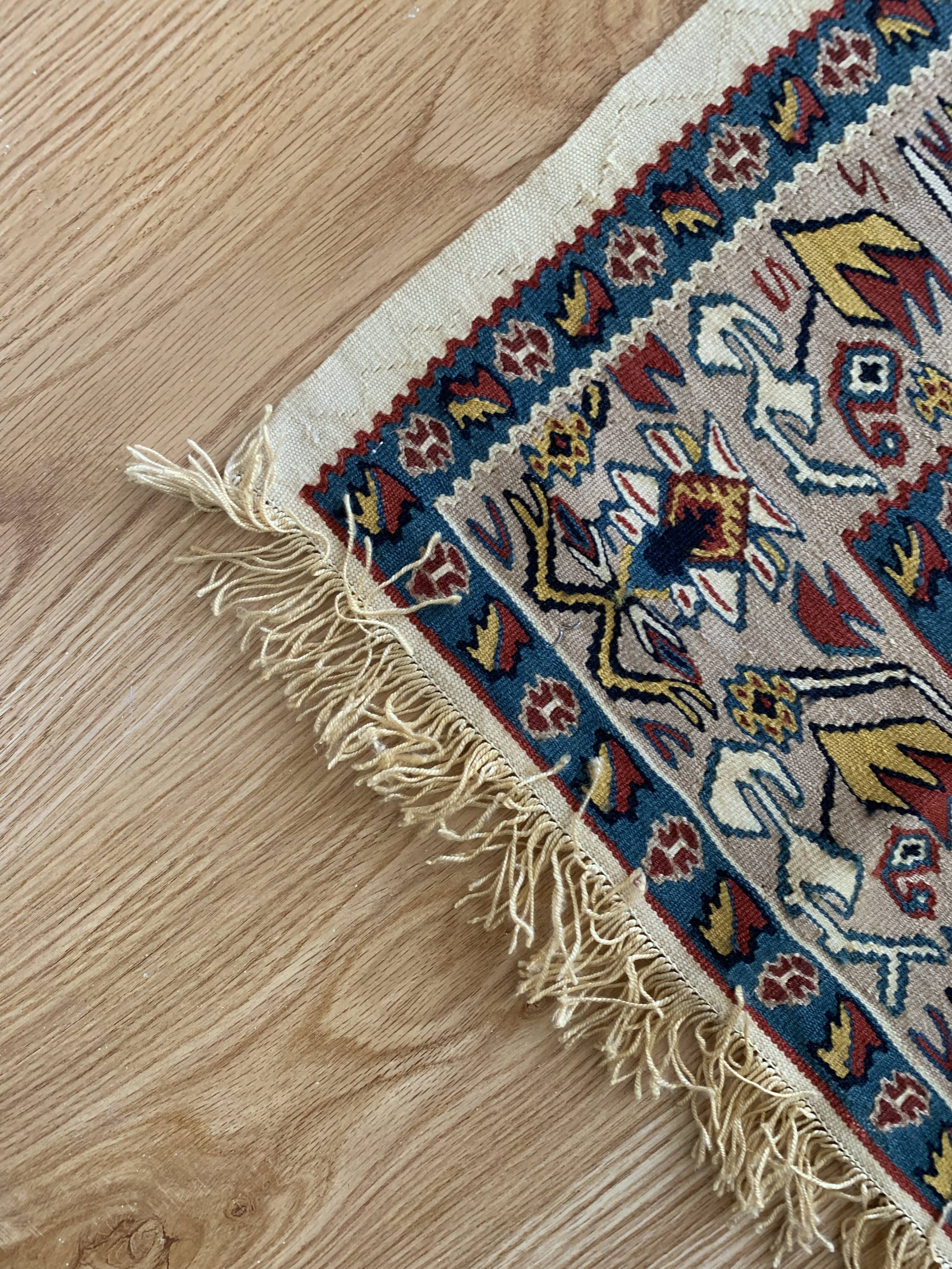 Pair Of New Persian Kilims Handwoven Kurdish Senneh Area Rugs- 115x166cm