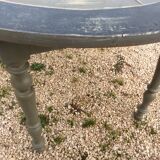Oval campaign table with stolen solid wood