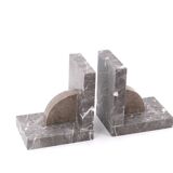Art Deco Grey Marble Bookends