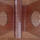 Smoked plexiglass magazine holder, Roche Bobois