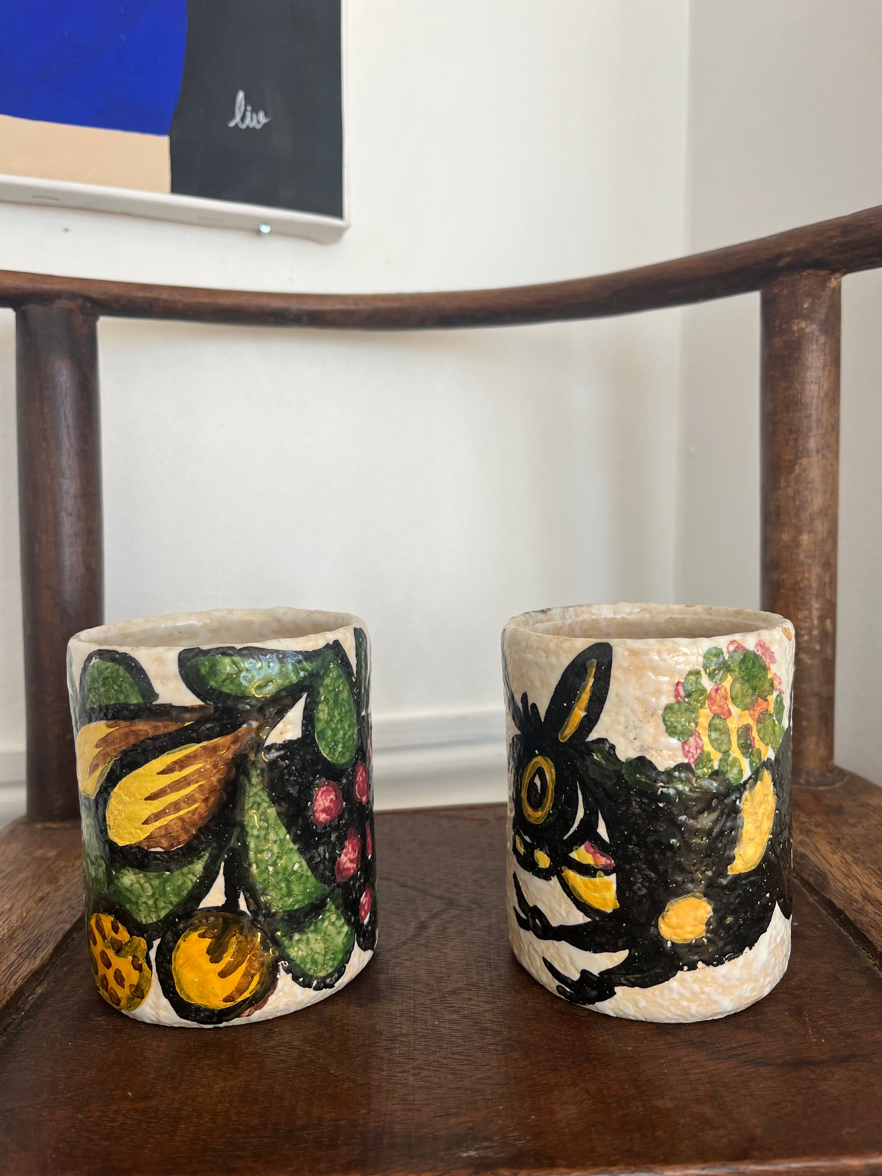 Pair of vintage ceramic mugs