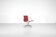 Fauteuil " EA 108 " en cuir rouge, conçu par Charles Ray Eames pour Vitra,