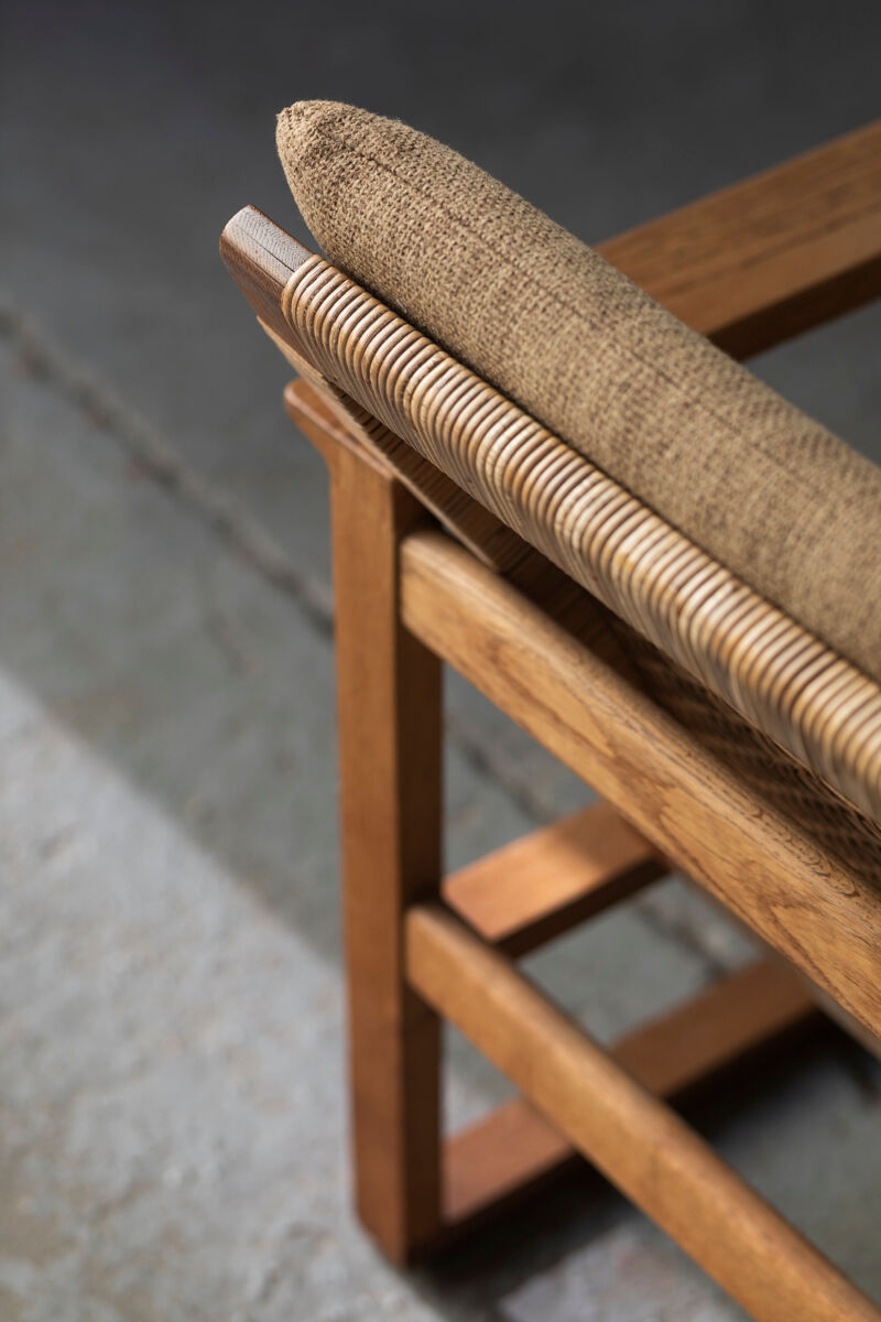 Set of 2 lounge chairs and one footrest by Borge Mogensen for Fredericia Denmark 1960’s