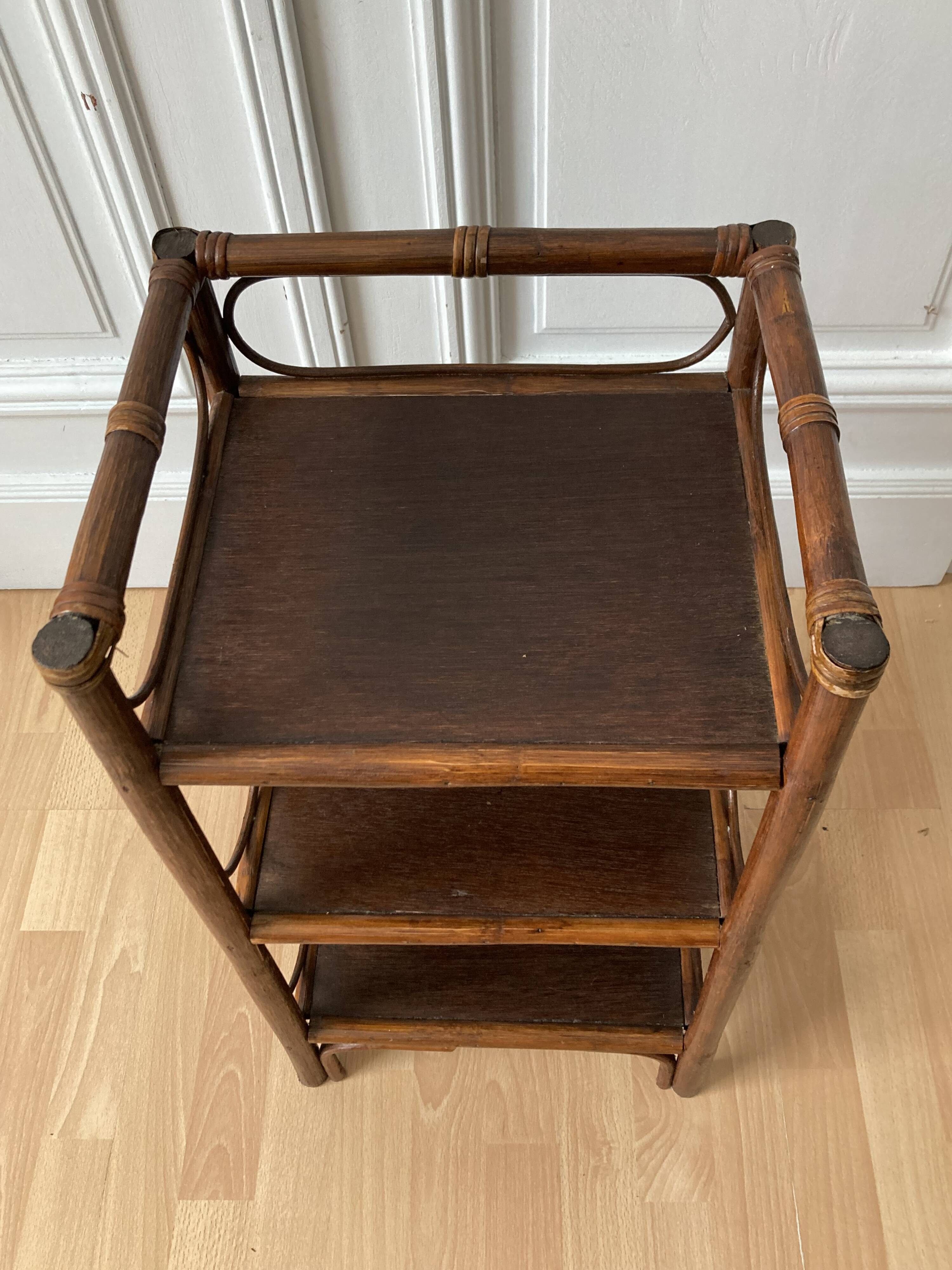 Rattan shelf vintage bamboo 60s