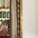Trumeau/Louis XVI style mirror/Golden wood & stuff/Beveled glass/c1920