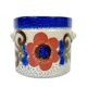 Jardinière en céramique Vintage Knodgen 5260, bleue avec fleurs