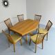 Ancienne table en bois massif octogonal a rallonge design Girsberger