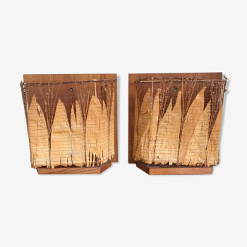 Pair of sconces in vegetable leaves