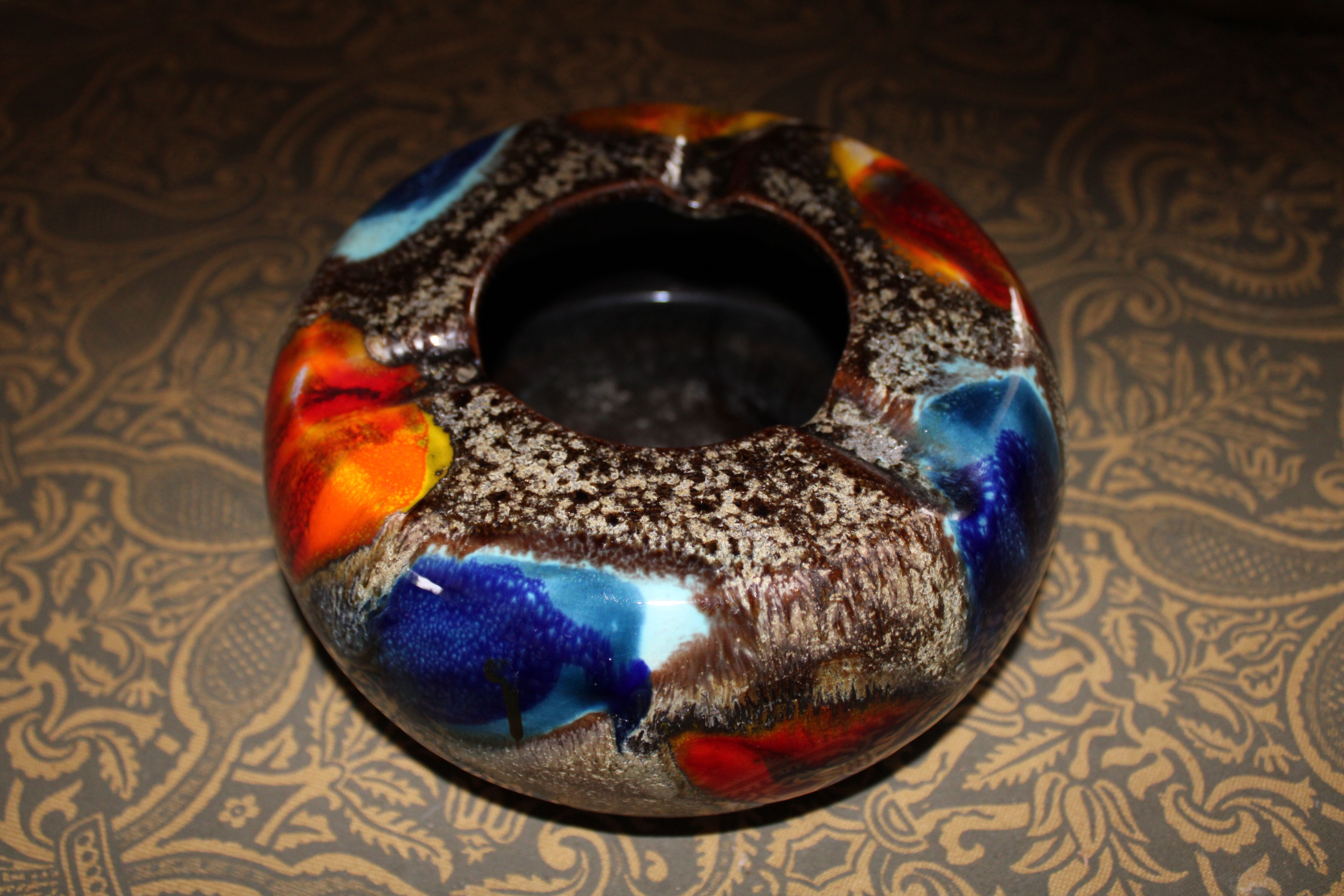 Large "Ricard" enamelled ceramic ash tray in the year 1970