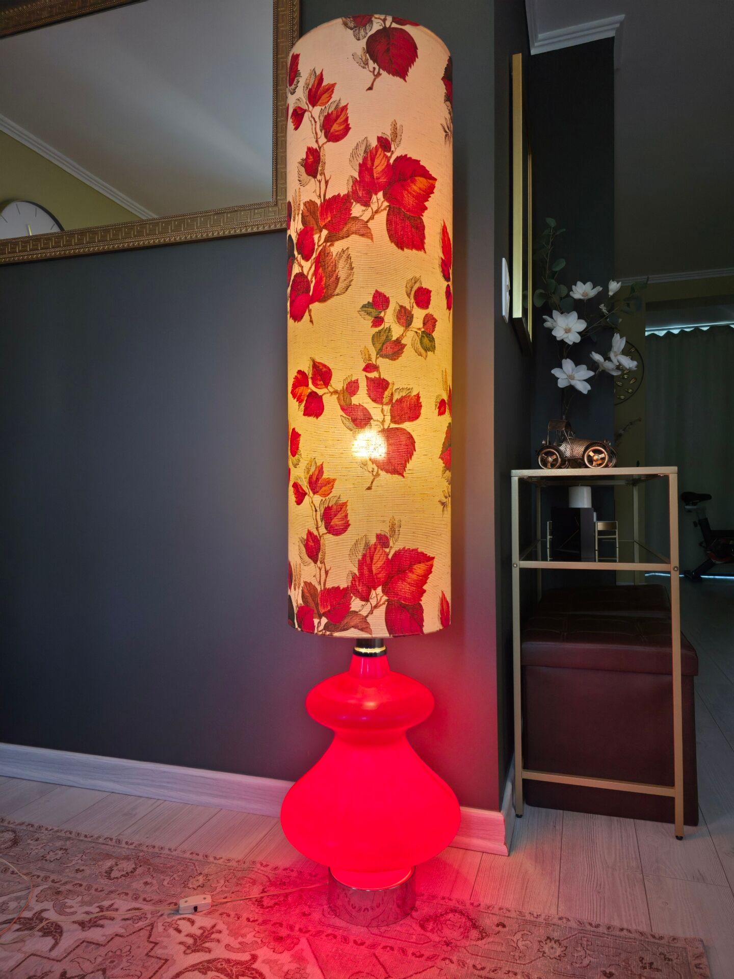 Vintage Space Age lamp 1970 - Red ceramic - Double lighting
