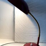 Articulated desk lamp, 1960s, burgundy and gold