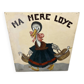 Monumentale huile sur panneau intitulée Ma Mère Loye vers 1940-1950