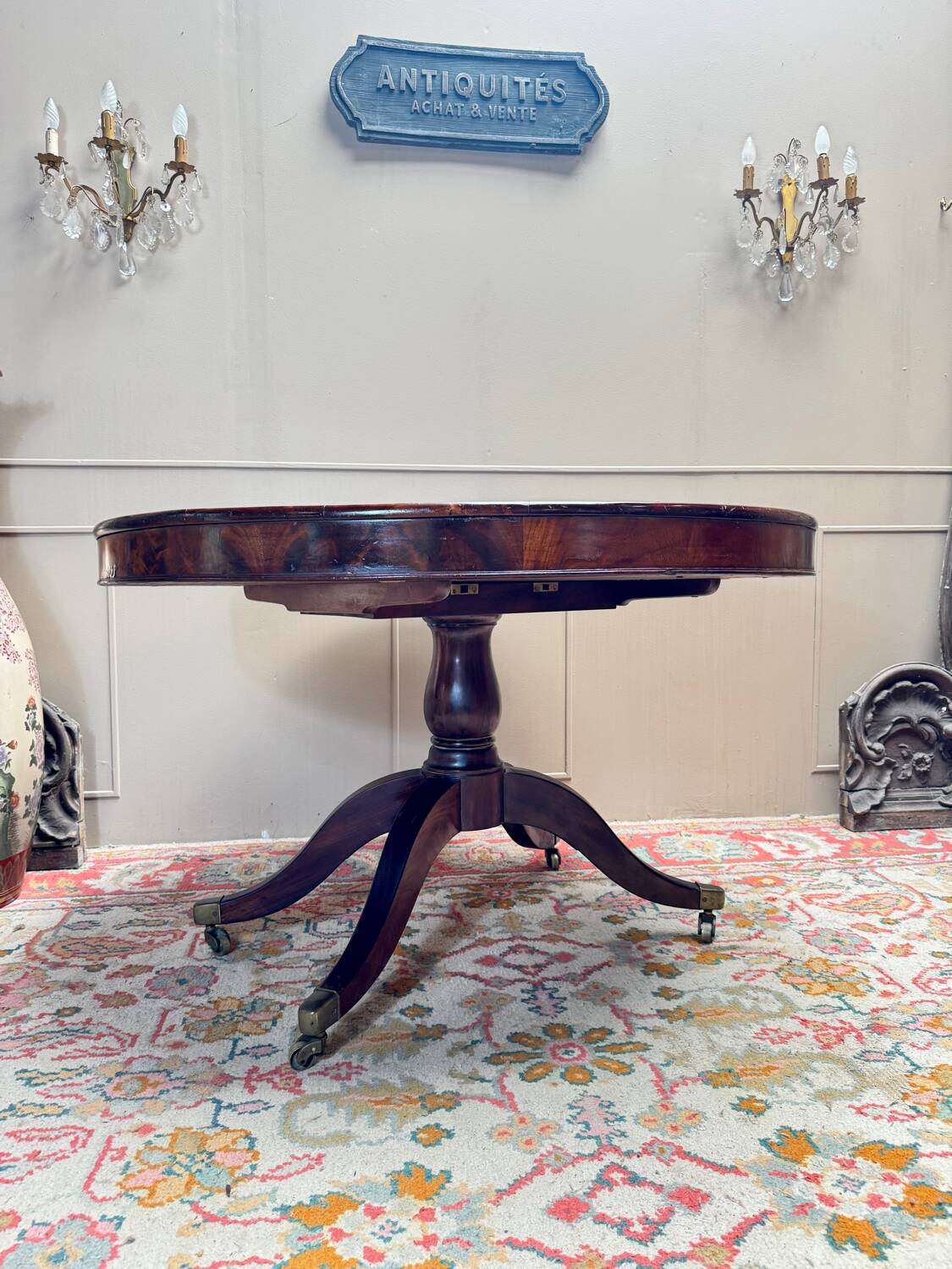 Jacob Desmalter mahogany pedestal table, stamped, Empire/Consulate period