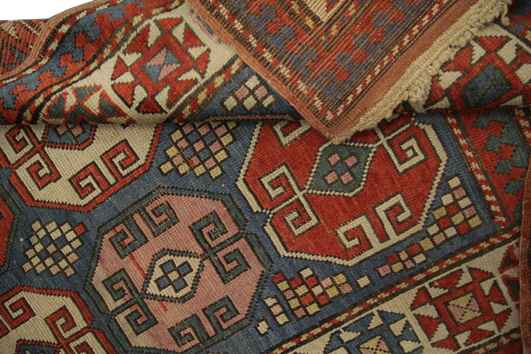 Antique Caucasian Kazak Rug From Azerbaijan 1900s- 117x240cm
