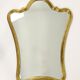 Curved wall mirror in gilded wood Chelini Firenze, mid-century, Italy, 1950s.