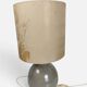 1970s table lamp in ceramic, signed, with a hand-painted silk shade.