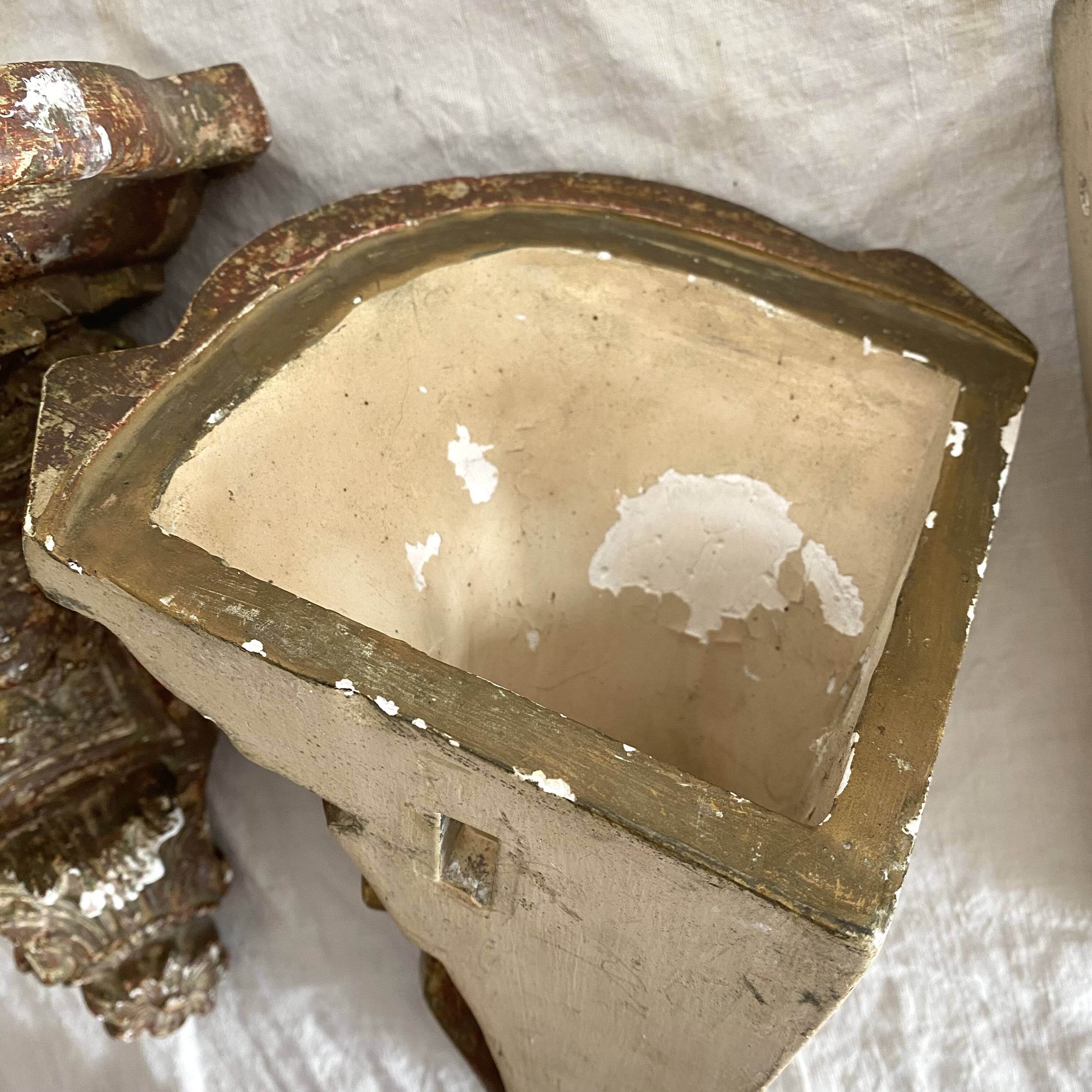 Baroque plaster corner consoles