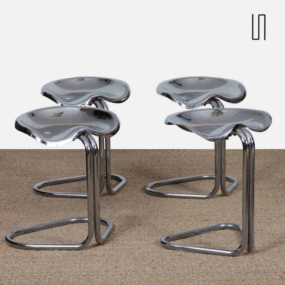 Set of 4 stools by Rodney Kinsman for Bieffeplast, 1970