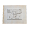 Gravure sur cuivre XVIIème siècle "Plan de la ville de Palamos", par Pontault de Beaulieu