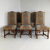 Beech Os De Mouton tapestry chairs (set of 6)