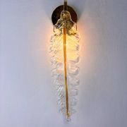 Pair of "Leaf" wall sconces by Murano Mazzega Italy, 1970s