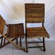 Duo of folding chairs in vintage bamboo 70s