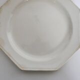 Creil and Montereau plates, 19th century, Perle model, ivory / set of 4