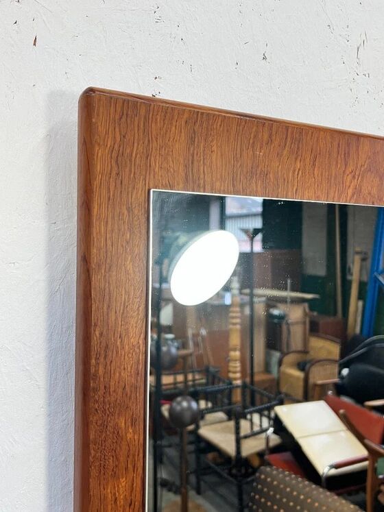 Miroir vintage XL en teck, Scandinavie, années 1970