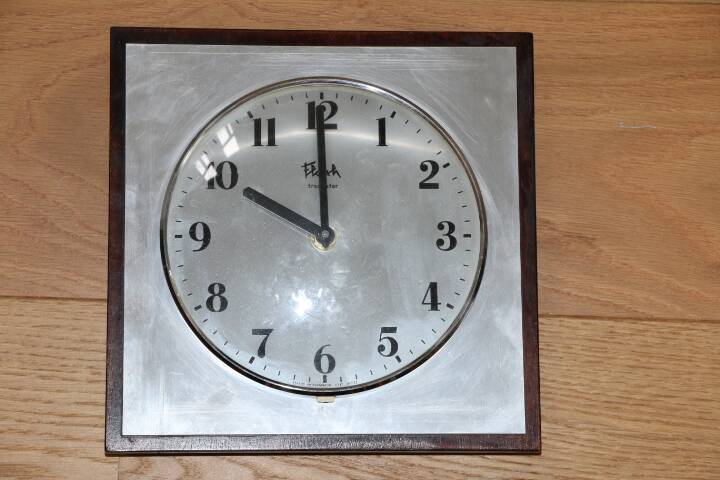Flash brushed steel wall clock