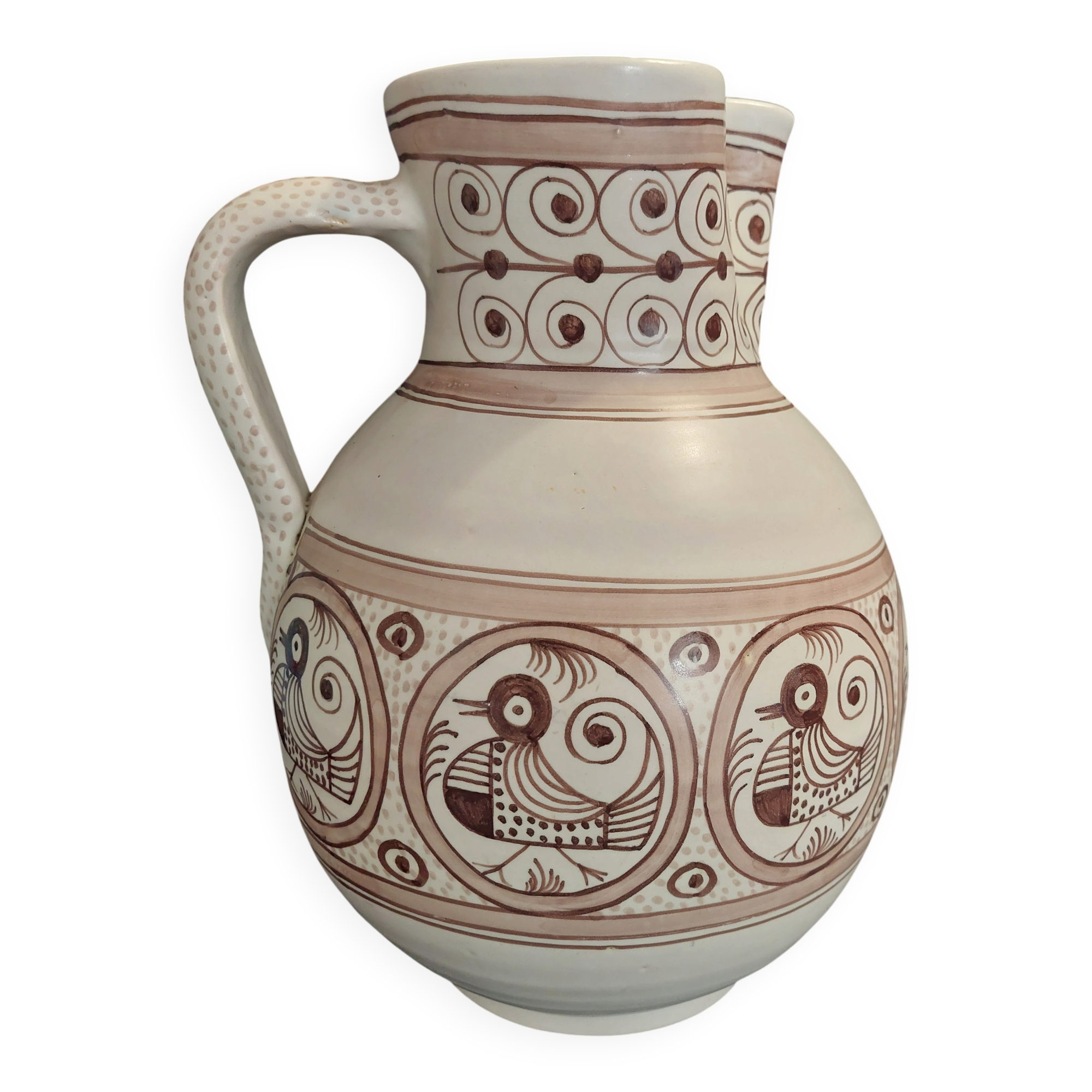 Vintage Talavera ceramic jug vase 20th century